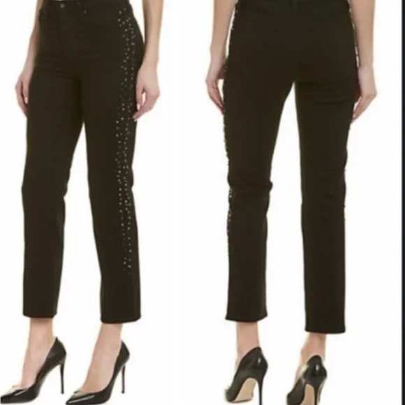 AG Adriano Goldschmied Isabelle High Rise Straight Leg Black Meteor Shower NEW - Picture 2 of 15